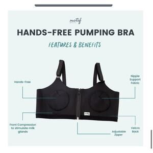 Motif Hands Free Size XS-L‎ Black Pumping Bra Womens Breastfeeding/pumping
